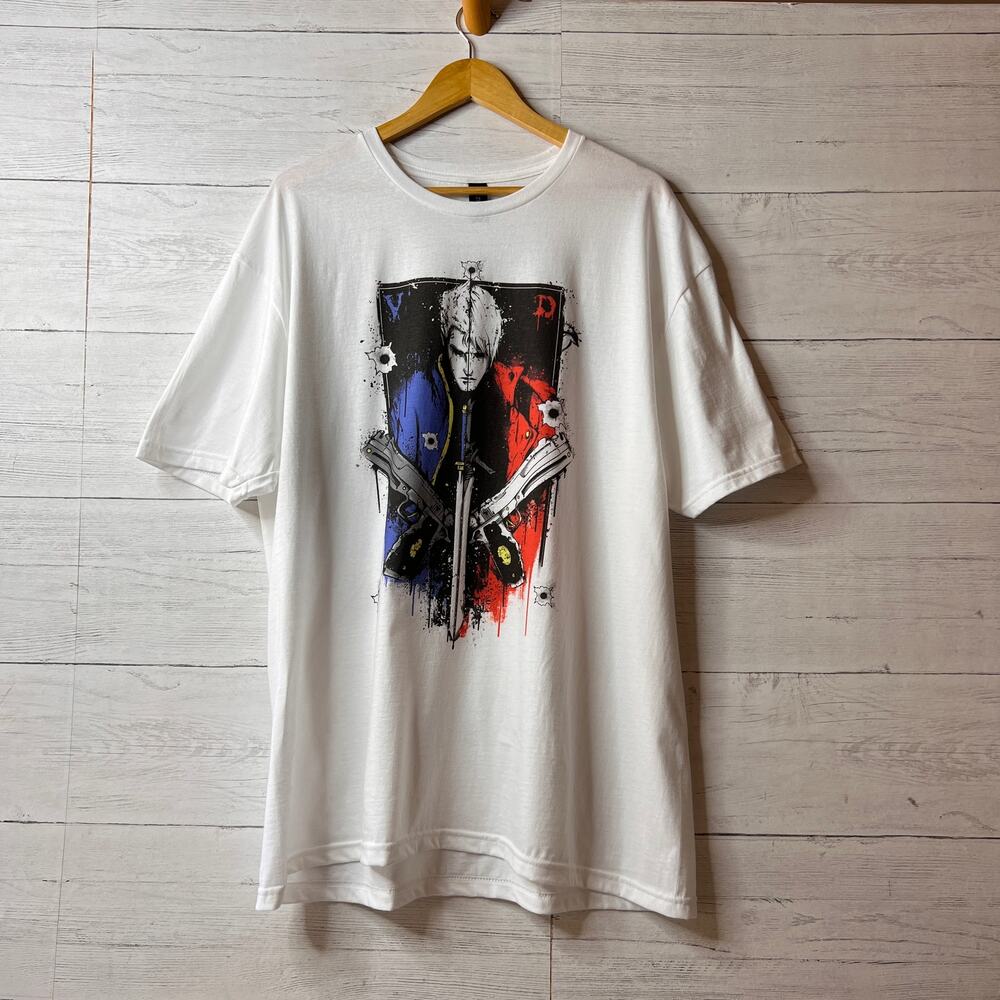 Devil May Cry T Shirt Mens Size XL White Dante & Vergil 100% Cotton Video Game